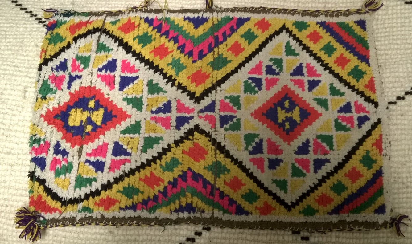 Coussin Marocain 1013 | Vintage Pillow, Kelim Moroccan Cushion, Berber Embroidered Morrocan Kilim Pi