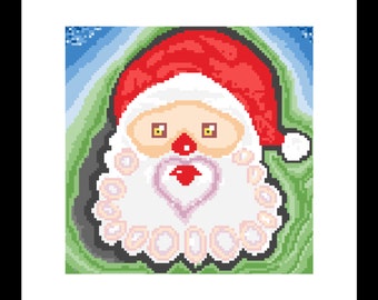 CROSS STITCH Digital PDF Download Christmas Santa grid colours + symbols pattern to download instantly