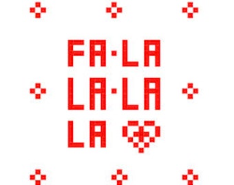 CROSS STITCH Fa-La-la-lala gift is a Digital PDF Download colours symbols pattern for Afghan or Tunisian crochet knitting download instantly