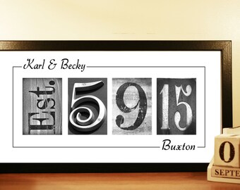 Wedding date frame | Etsy