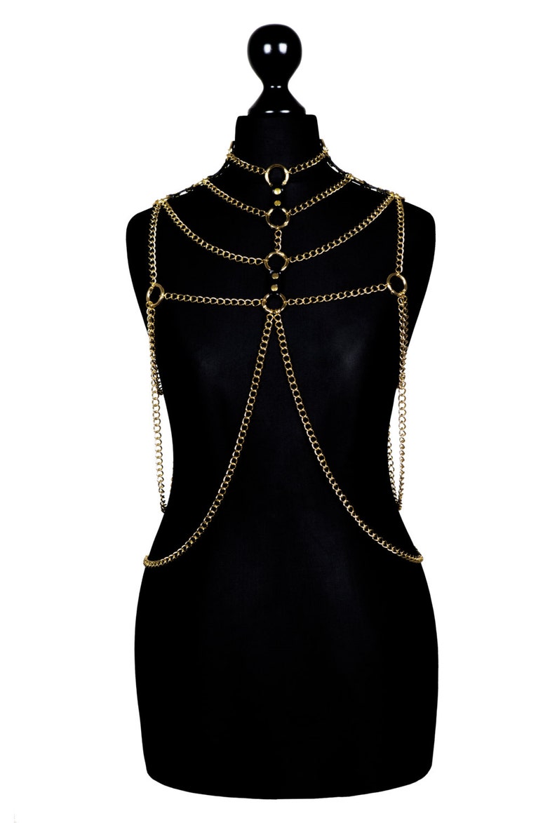 Gold Metal Body Chain Harness VII bodychains bodychain Etsy