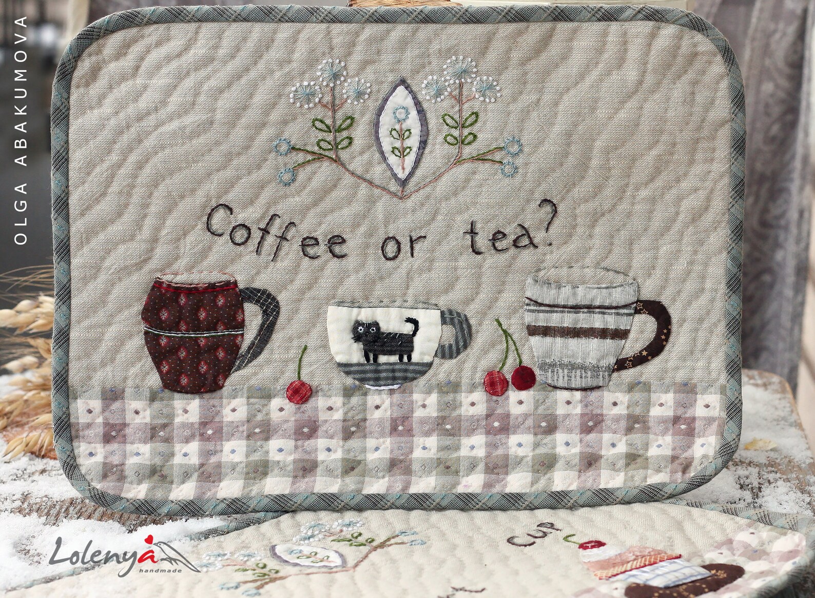 Set of 2 Pcs Cotton Placemats Coffee or tea Etsy