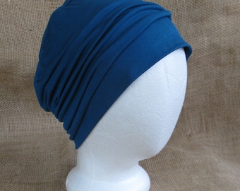 Bamboo Chemo Cap - Dark Teal Chemo Hat Womens Beanie Slouch Hat Cancer Headwear