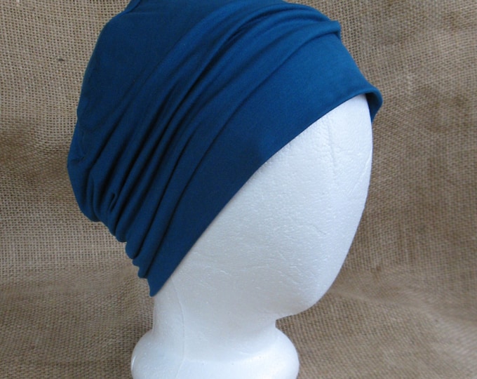 Bamboo Chemo Cap - Dark Teal Chemo Hat Womens Beanie Slouch Hat Cancer Headwear