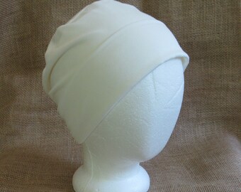 Ivory Cream Chemo Hat - Bamboo Summer Chemo Cap Chemo Headwear and Slouch Beanie