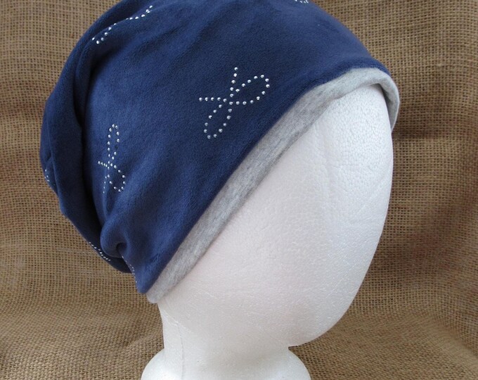 Soft and Warm Velour and Bamboo Slouchy Chemo Hat for Women