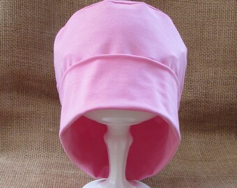 Bamboo Chemo Cap Headwear- Medium Pink Chemo Hat Womens Chemo Beanie, Slouchy Cancer Headwear