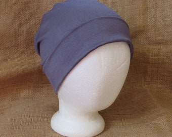 Bamboo Chemo Cap - Lavender Silver Medium Gray Color Chemo Hat Womens Beanie Slouch Hat Cancer Headwear