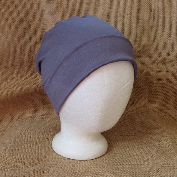 Bamboo Chemo Cap - Lavender Silver Medium Gray Color Chemo Hat Womens Beanie Slouch Hat Cancer Headwear