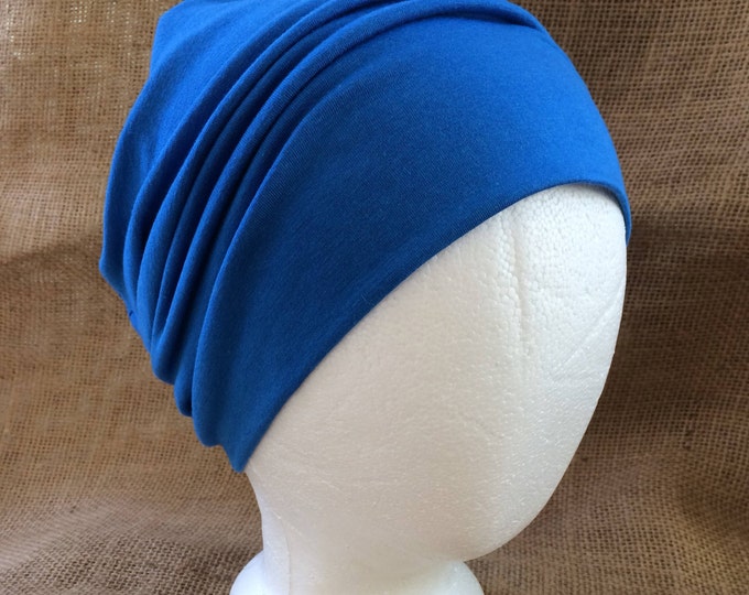 Men or Womens Ocean Blue Bamboo Chemo Cap Cancer Headwear