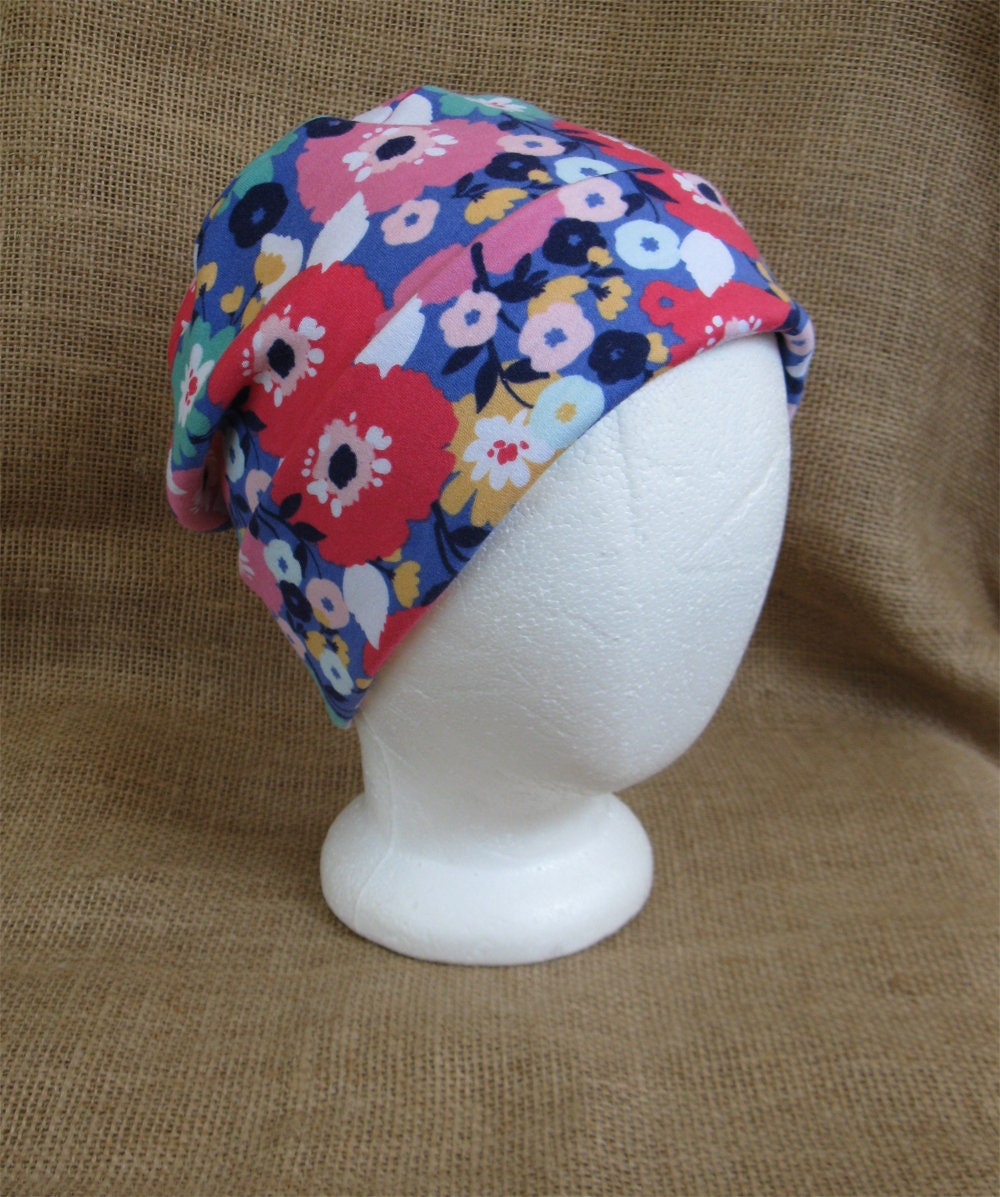 Chemo Poppy Flower Hat for Cancer Patients 100 Percent Soft Cotton