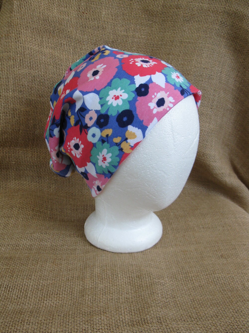Chemo Poppy Flower Hat for Cancer Patients 100 Percent Soft Cotton Floral Chemo Cap Chemo Headwear