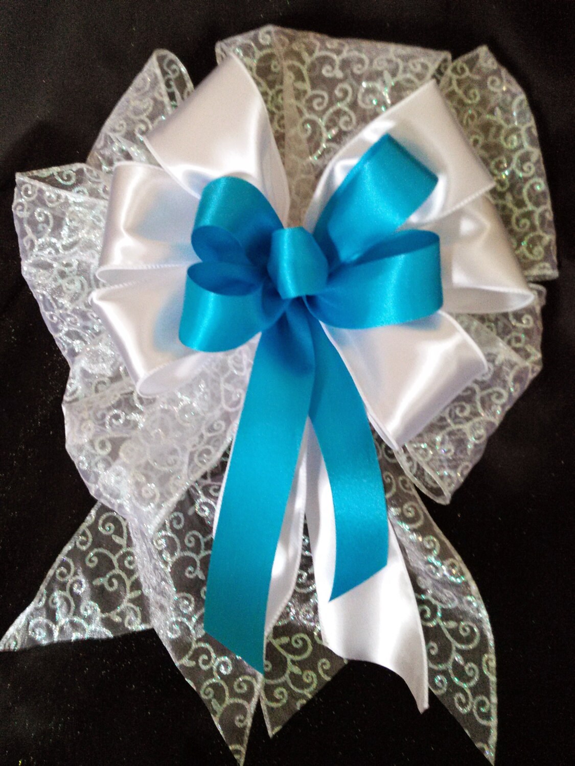 Wedding Bows Any Color Or Blue Satin Ribbon Bows Wedding Etsy