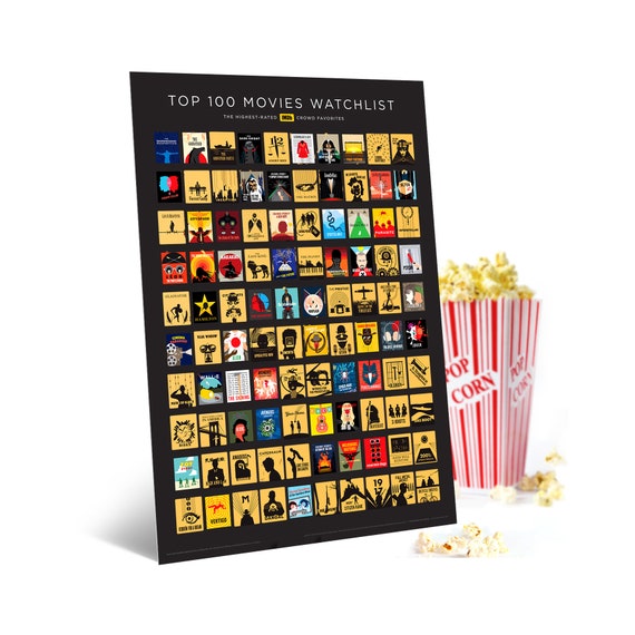 Imdb Top 100 Movies Scratch off Poster Officially Licensed - Etsy