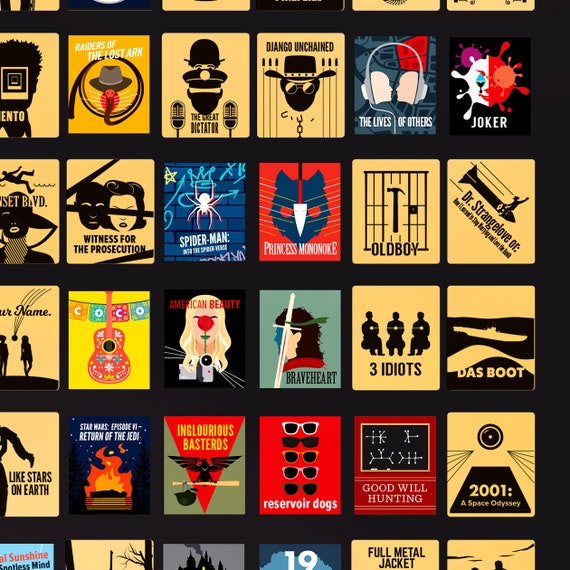  Official IMDb Top 100 Movies Scratch Off Poster