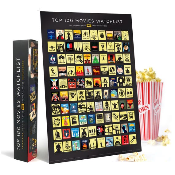 Official IMDb Top 100 Movies Scratch off Poster - Gift for Movie Lovers and Film Fans - Premium Art Print, Made in USA