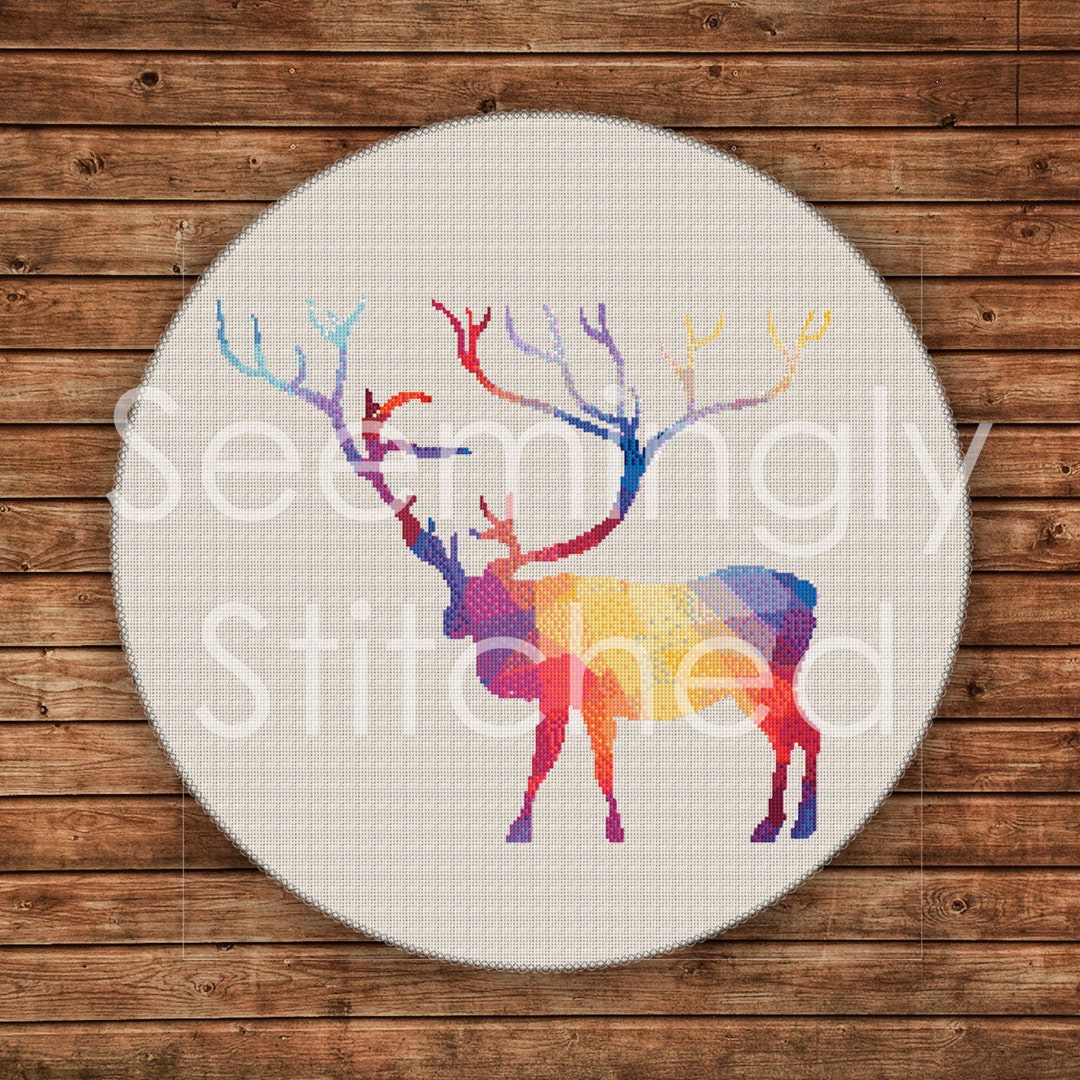Counted Cross Stitch Pattern - Modern Deer - Instant Digital Download ...