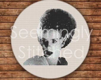 Counted Cross Stitch Pattern - Bride of Frankenstein - Instant Digital Download PDF