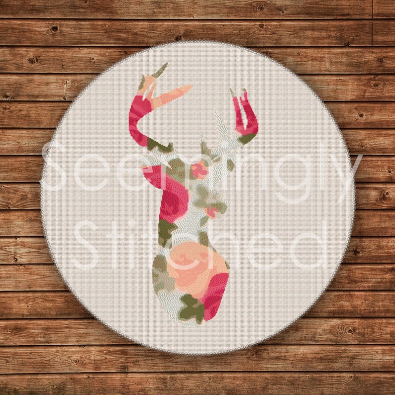 Counted Cross Stitch Pattern Deer W/pattern Instant Digital Download