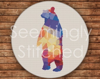 Counted Cross Stitch Pattern - Bear - Instant Digital Download PDF