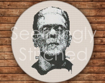 Counted Cross Stitch Pattern - Frankenstein - Instant Digital Download PDF