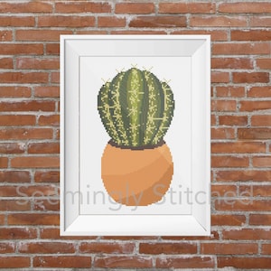 Counted Cross Stitch Pattern - Cactus Succulent - Instant Digital Download PDF