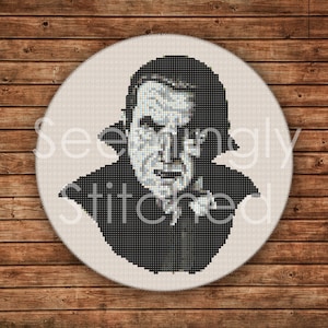 Counted Cross Stitch Pattern - Dracula (black & white) - Instant Digital Download PDF