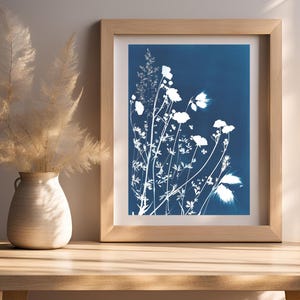 Machair, Hebridean Blumen, gälischer Druck, Botanischer Druck, Cyanotypie Druck, A4, A5, Highlands, schottischer Druck
