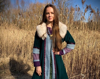 Medieval Viking Coat with fur