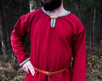 Viking Men's with hand-woven trim, historical reenactment, cosplay