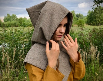 Viking hood made of wool with lining, on the baisi of historical pattern from Skjoldehamn