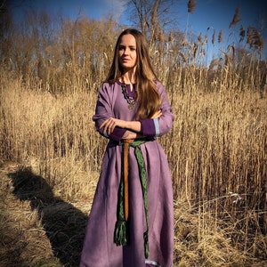 Medieval linen dress, viking costume, reenactment, cosplay