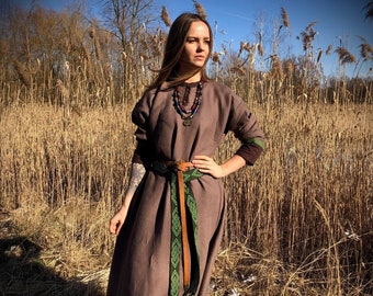 Linen dress in Viking Slav style