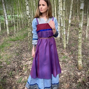 ★専用★ Swedish vintage cloth・* Early Medieval Trimmed Wide Wool Apron Dress Smokkr With