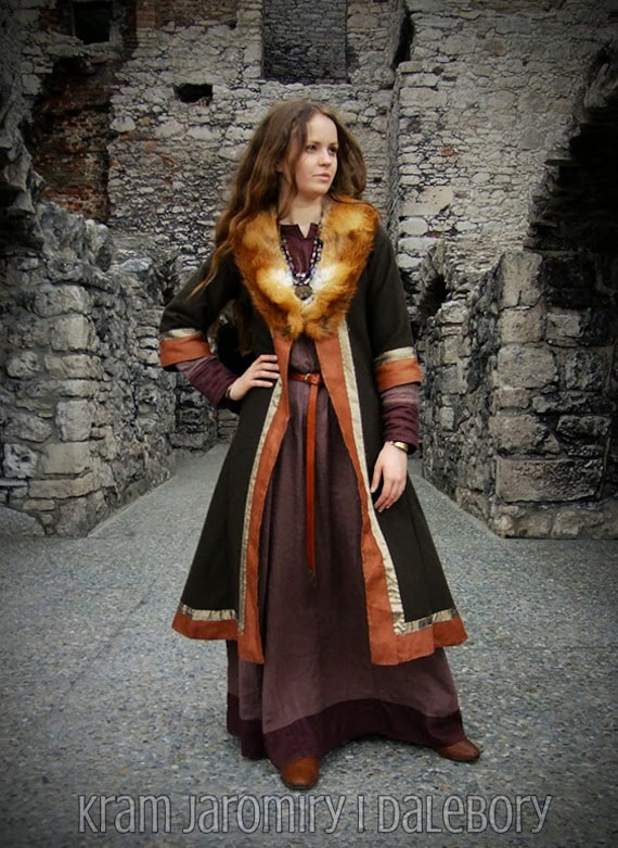 Abrigo medieval temprano mujer vikingo - Etsy