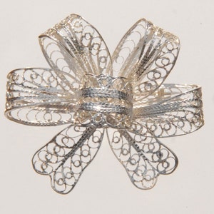 Silver Ribbon Pin -925 Silver Hand Made