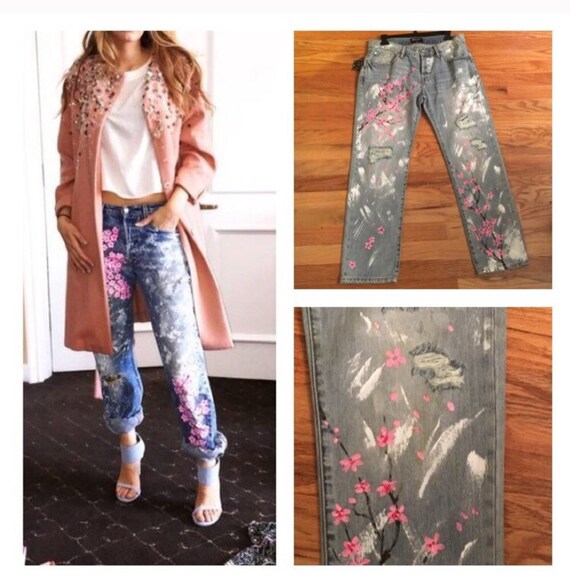 Painted Jeans Cherry Blossom Wearable 