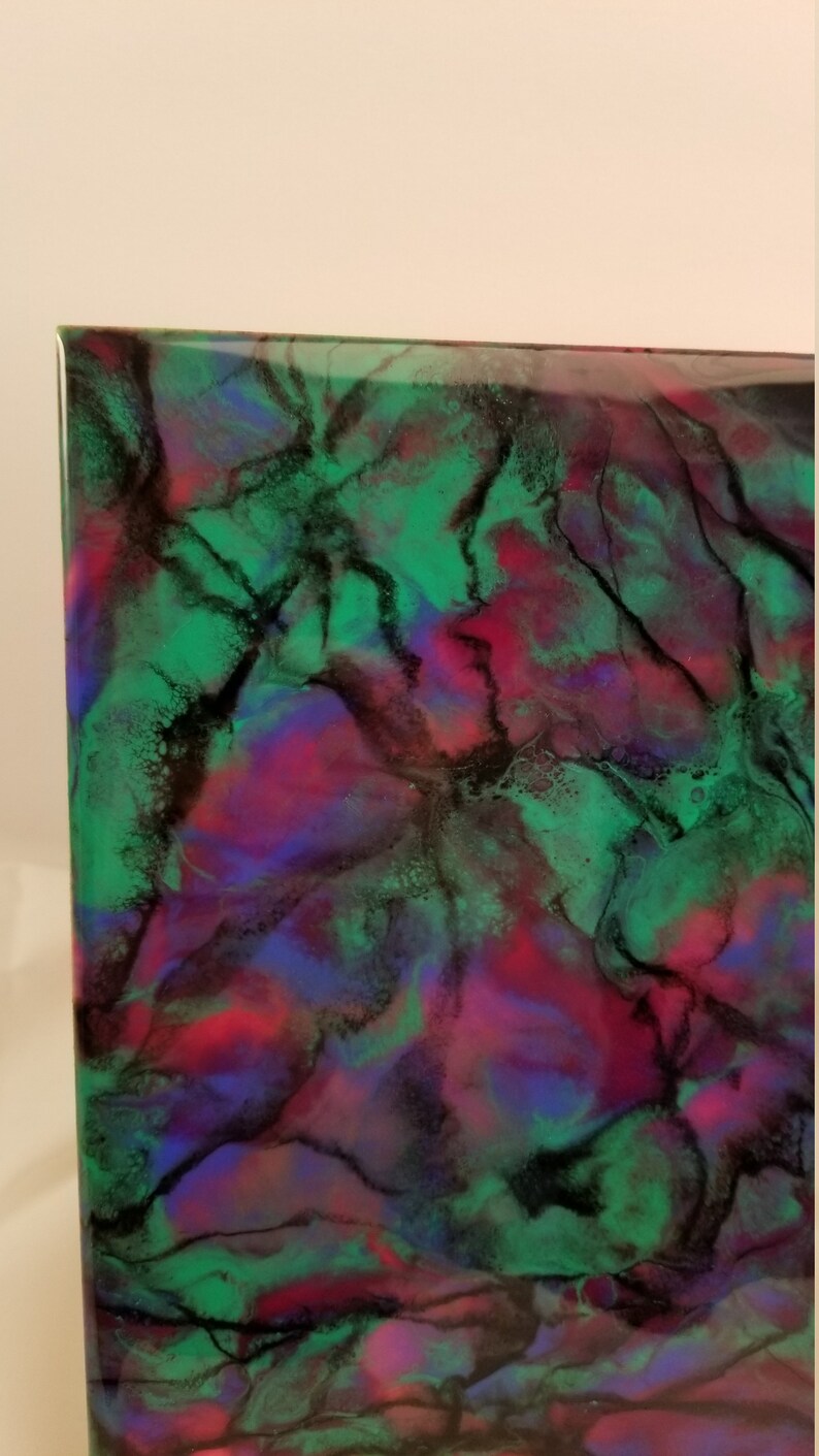 8x10 abstract resin art on cradled wood