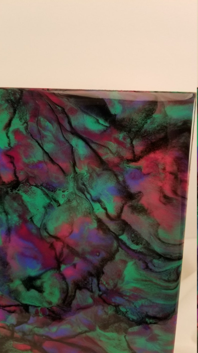 8x10 abstract resin art on cradled wood