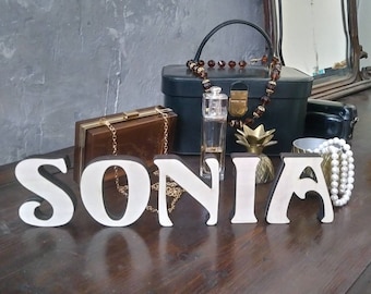 Standing wooden block letters to compose name signs or short phrases home decor birthday Baptism