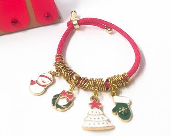 Bracciale con ciondoli natalizi regalo di Natale per lei Natale con confezione regalo