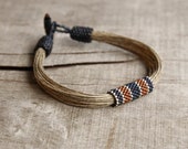 Nautische Herrenarmband, natürliche Leinen Armband Männer, Geschenk für ihn, Bio-Schmuck, Herren Perlen Armbänder, marine Herren Schmuck