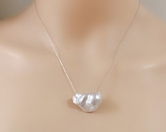 NC1-065 15-17mm Big WhiteGrayBronzeBlack Flame Ball Baroque pearl pendant,Baroque Pearl necklace AA