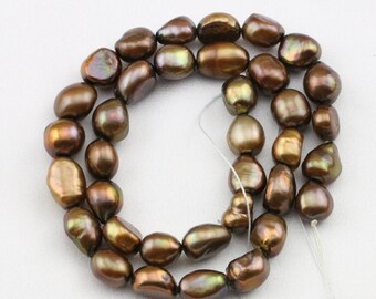 BH7 11mm Chocolate Horizontal Baroque Big-Hole Pearl