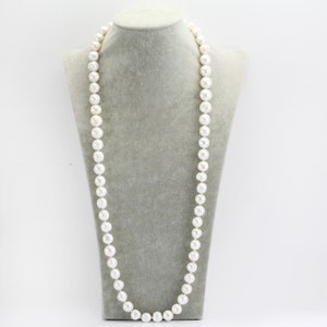 60inch,40inch,30inch,extra long pearl necklace,white large freshwater potato near round pearl opera endless knotted necklace gift