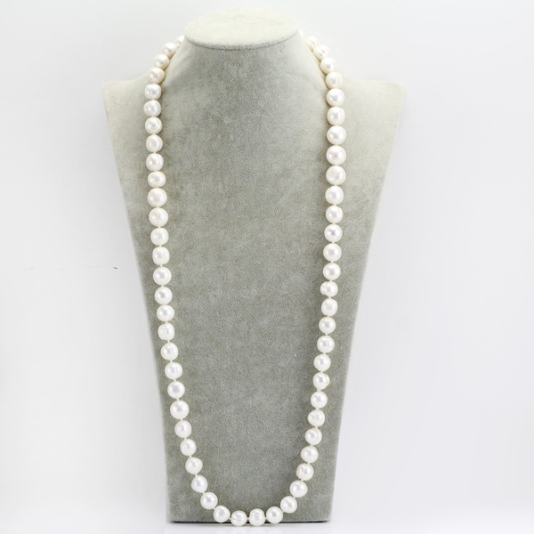 60inch, 40inch,30inch,extra lange Perlenkette,weiße große Süßwasserkartoffel in der Nähe von runden Perlenopern endlos geknotete Halskettengeschenk