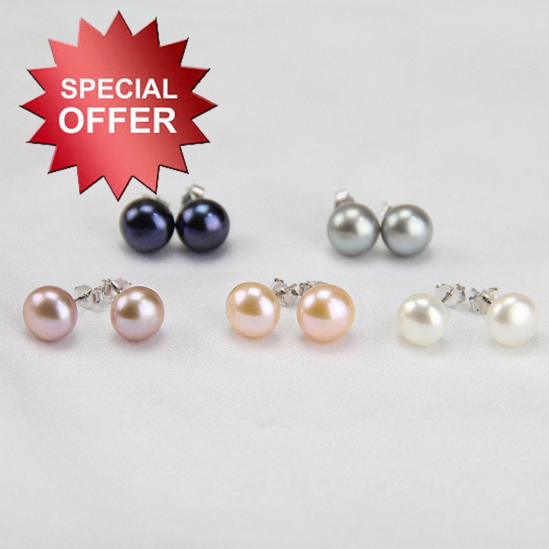 Freshwater Pearl Stud Earrings,real Pearl Earrings Stud ,button Pearl