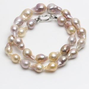 18inch  10-12mm natural mixed color drop shape freshwater pearl necklace,multi color pearl necklace