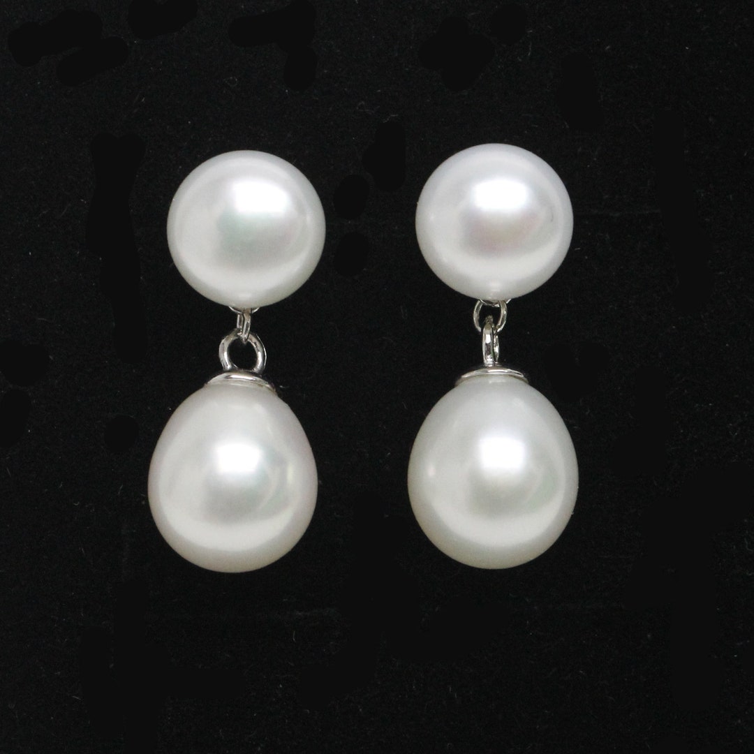 ピアス Natural Freshwater Pearl Drop 925 Silver Earrings(2 COLOR) Amazon.com: 2 Pairs AAA+ Quality Freshwater Pearl Silver