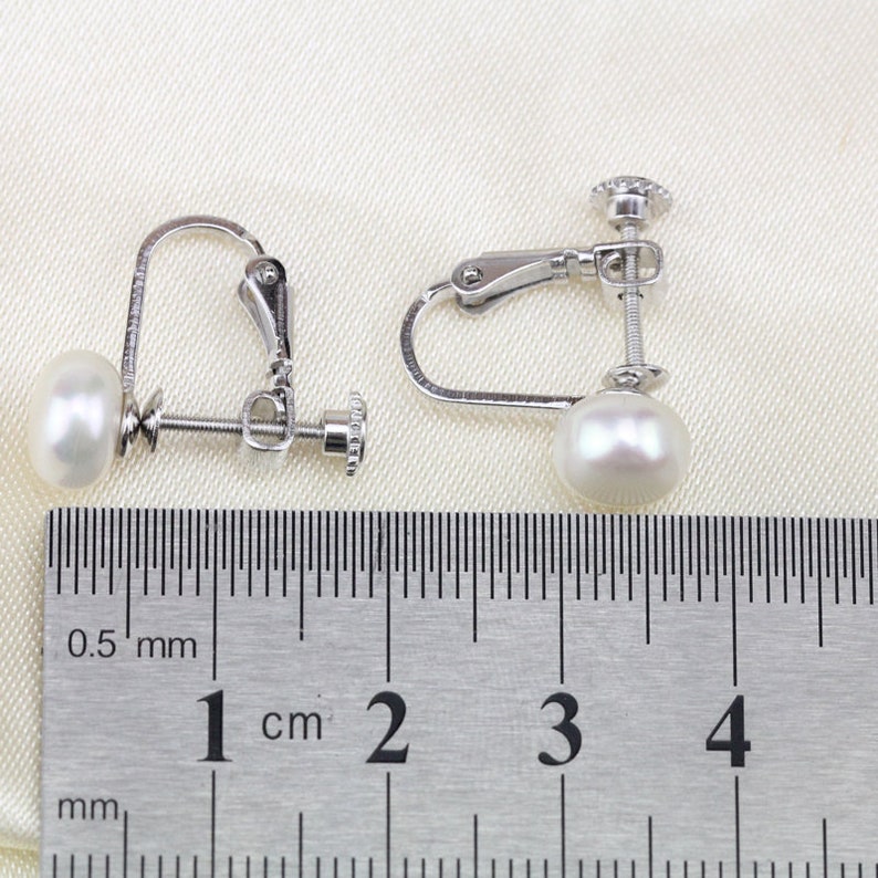 Sterling silver clip pearl earrings for non pierced Etsy